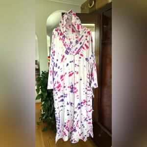 The Elder Statesman Tie-Dyed Hoodie Caftan. Made in USA. Cotton. *Rare* S/M